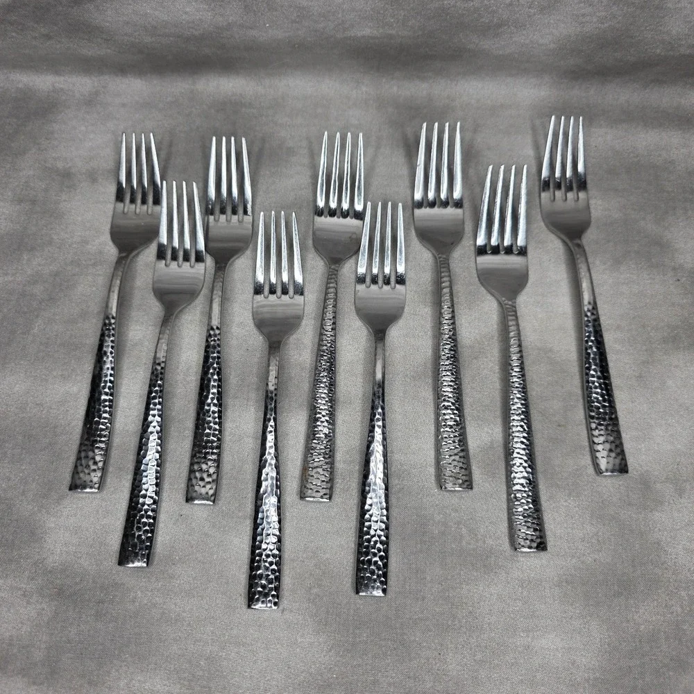 (X9) Hammered Stainless Forks 7